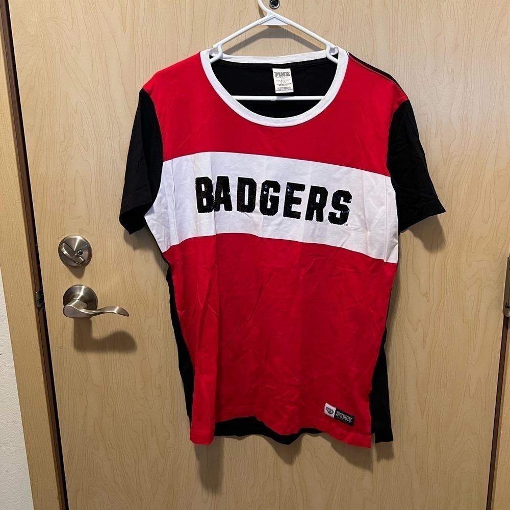 VS pink bling wisconsin badger shirt